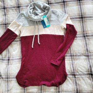 Market & Spruce Cameron Cowl Neck Brushed Knit Top NWT